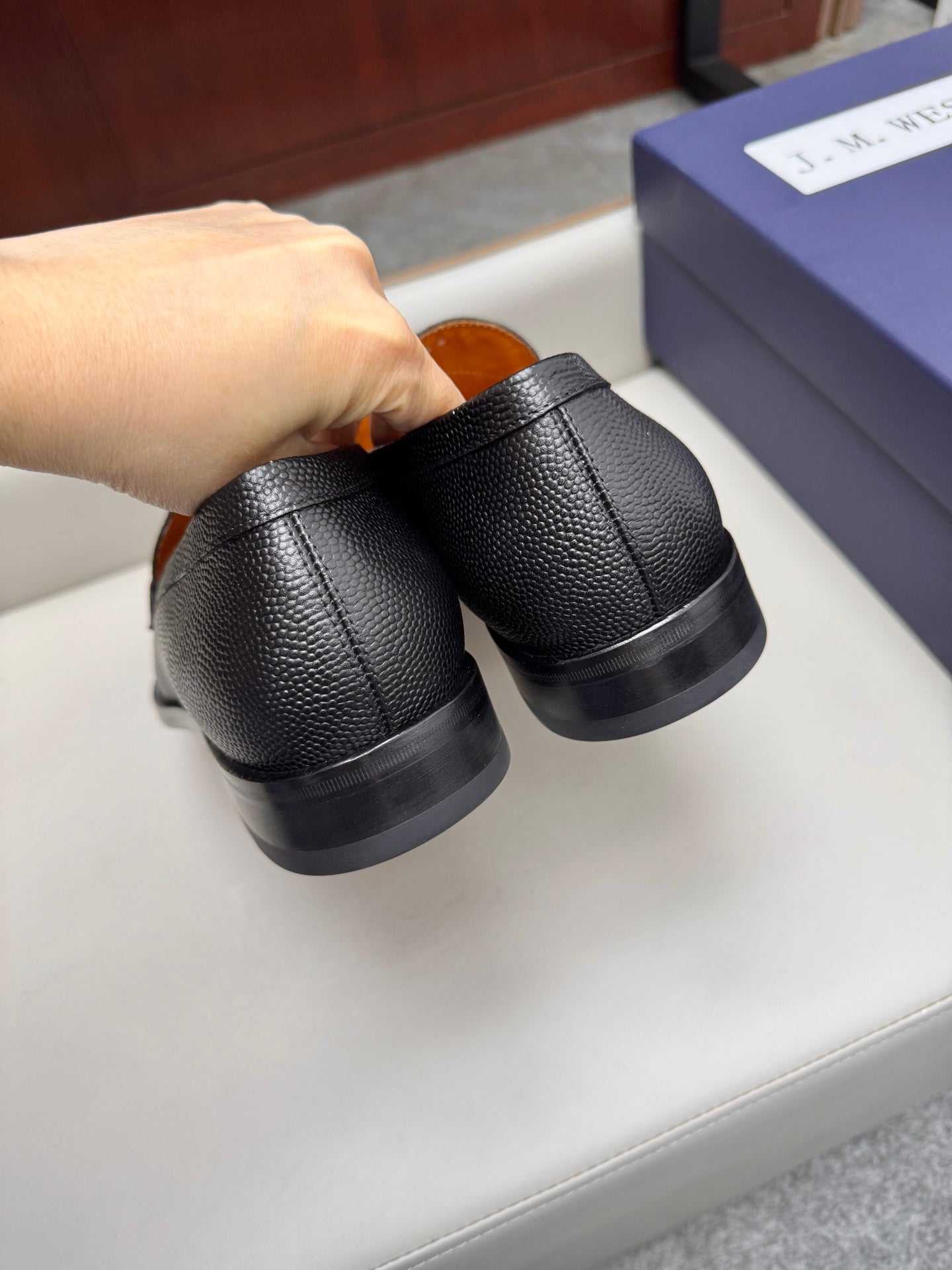 Mocassin 180 en cuir grainé noir
