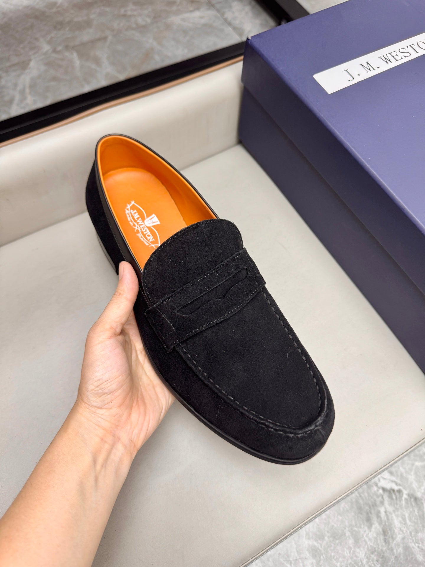 Mocassin 180 en daim noir