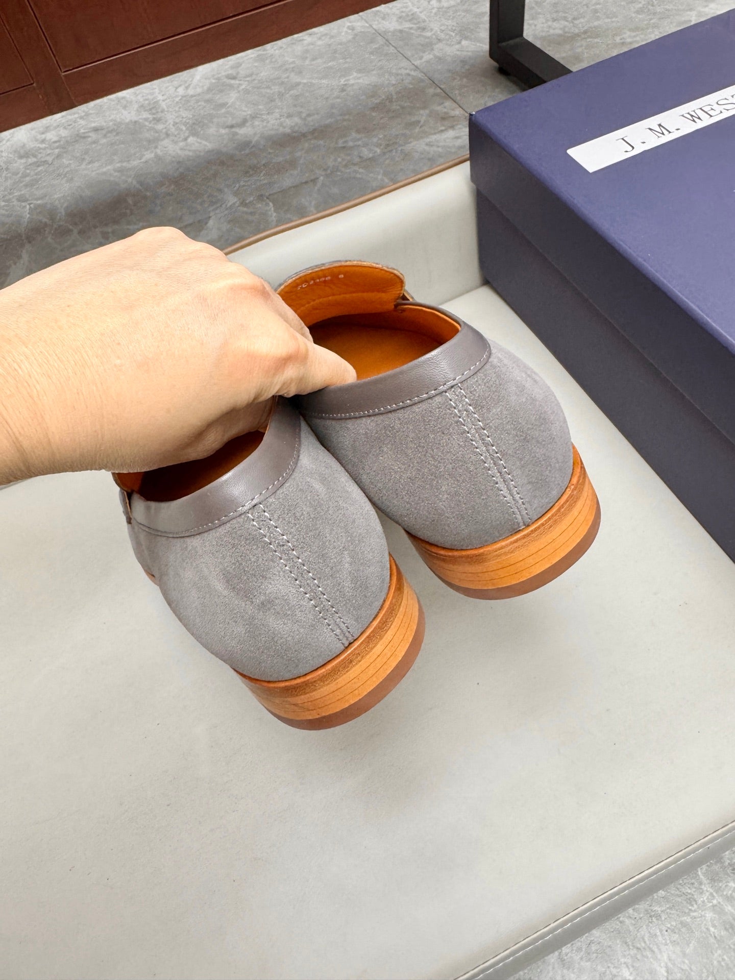 Mocassin 180 en daim gris