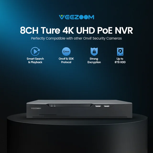 VeeZoom Caméra de sécurité PoE 5MP Tuya Smart