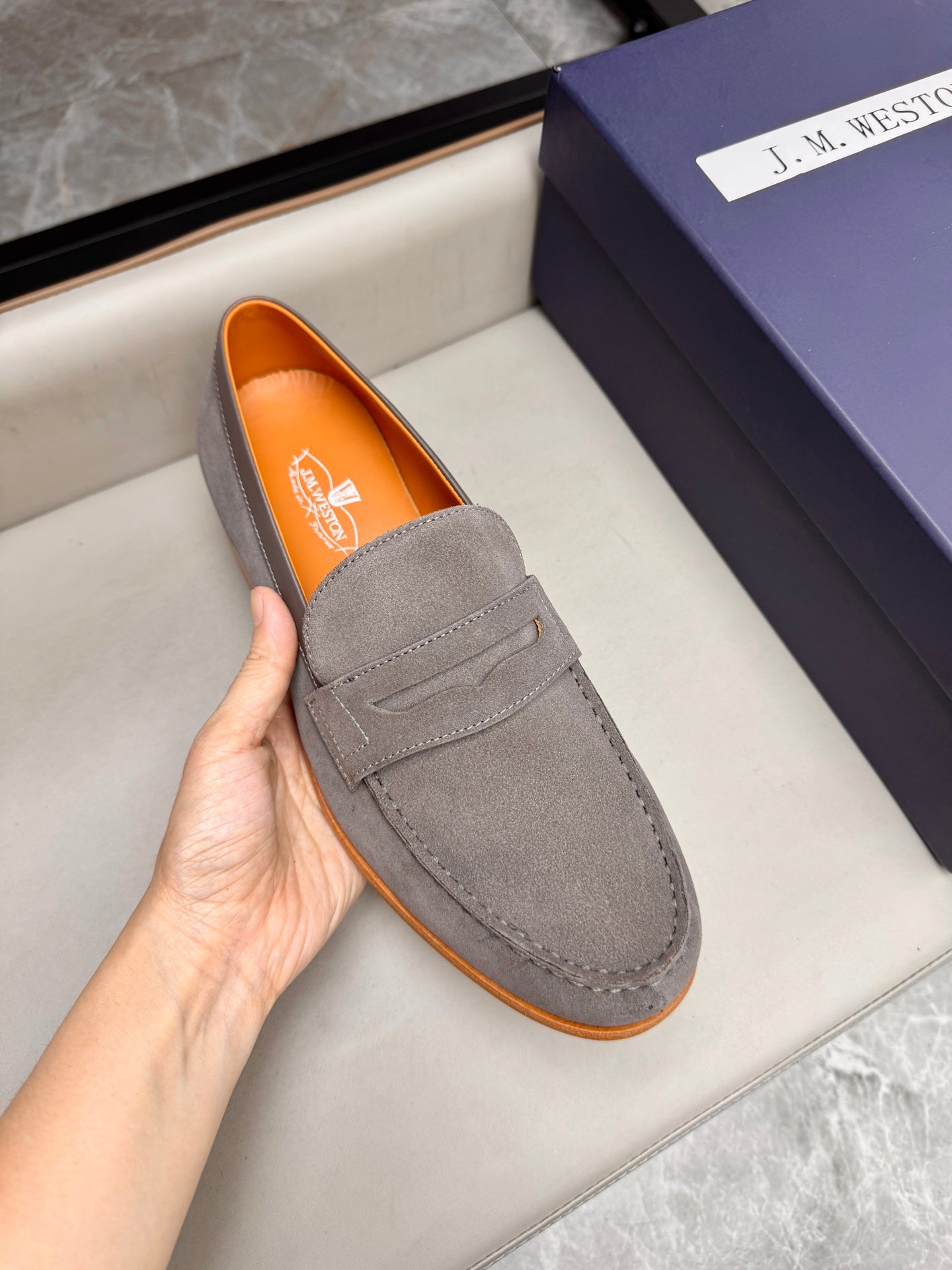 Mocassin 180 en daim gris