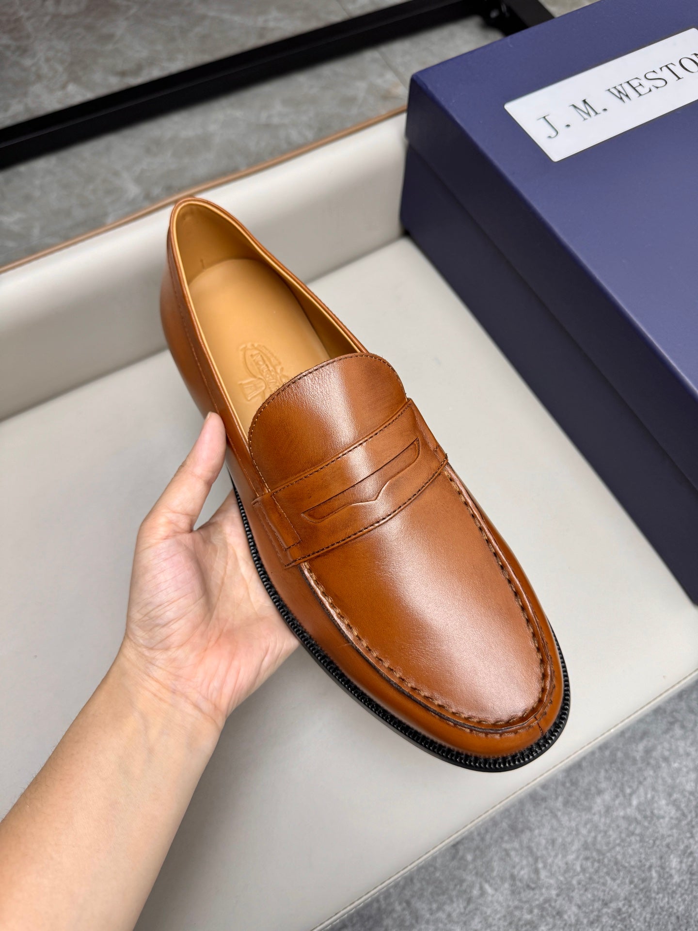 Mocassin 180 en cuir cognac