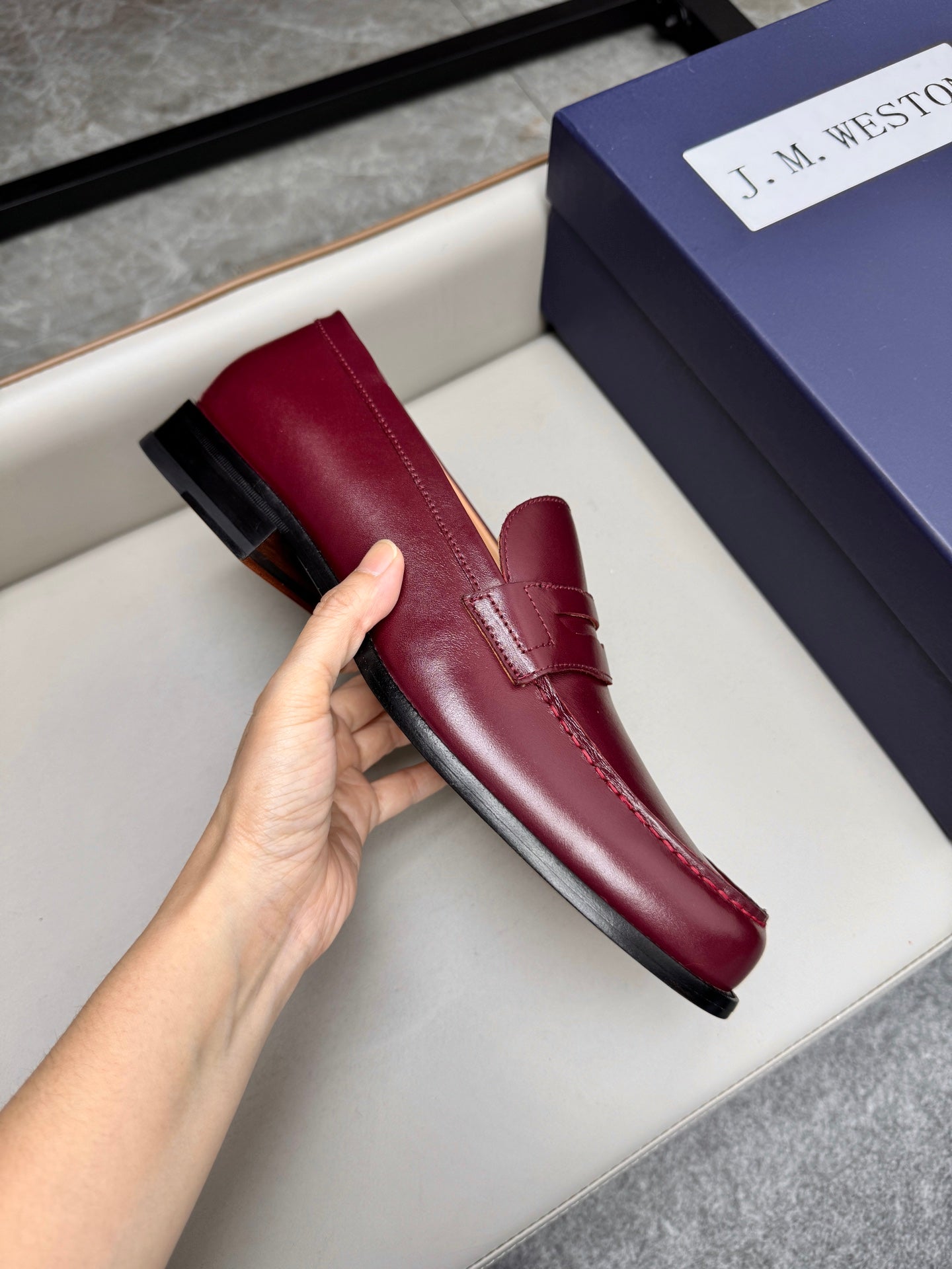 Mocassin 180 en cuir bordeaux
