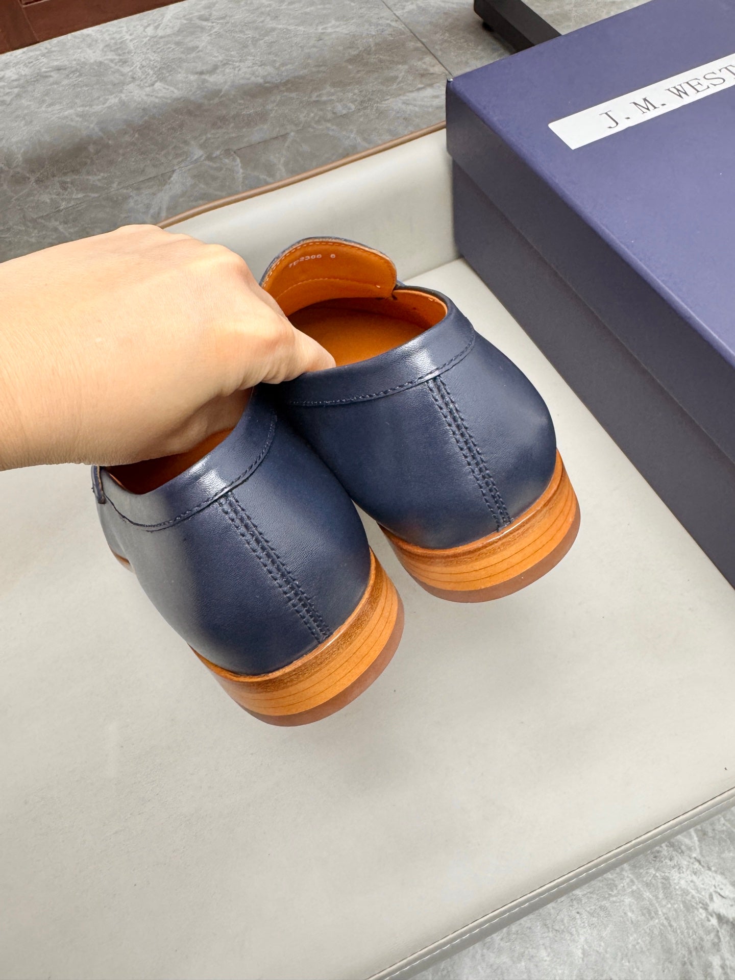 Mocassin 180 en cuir bleu marine
