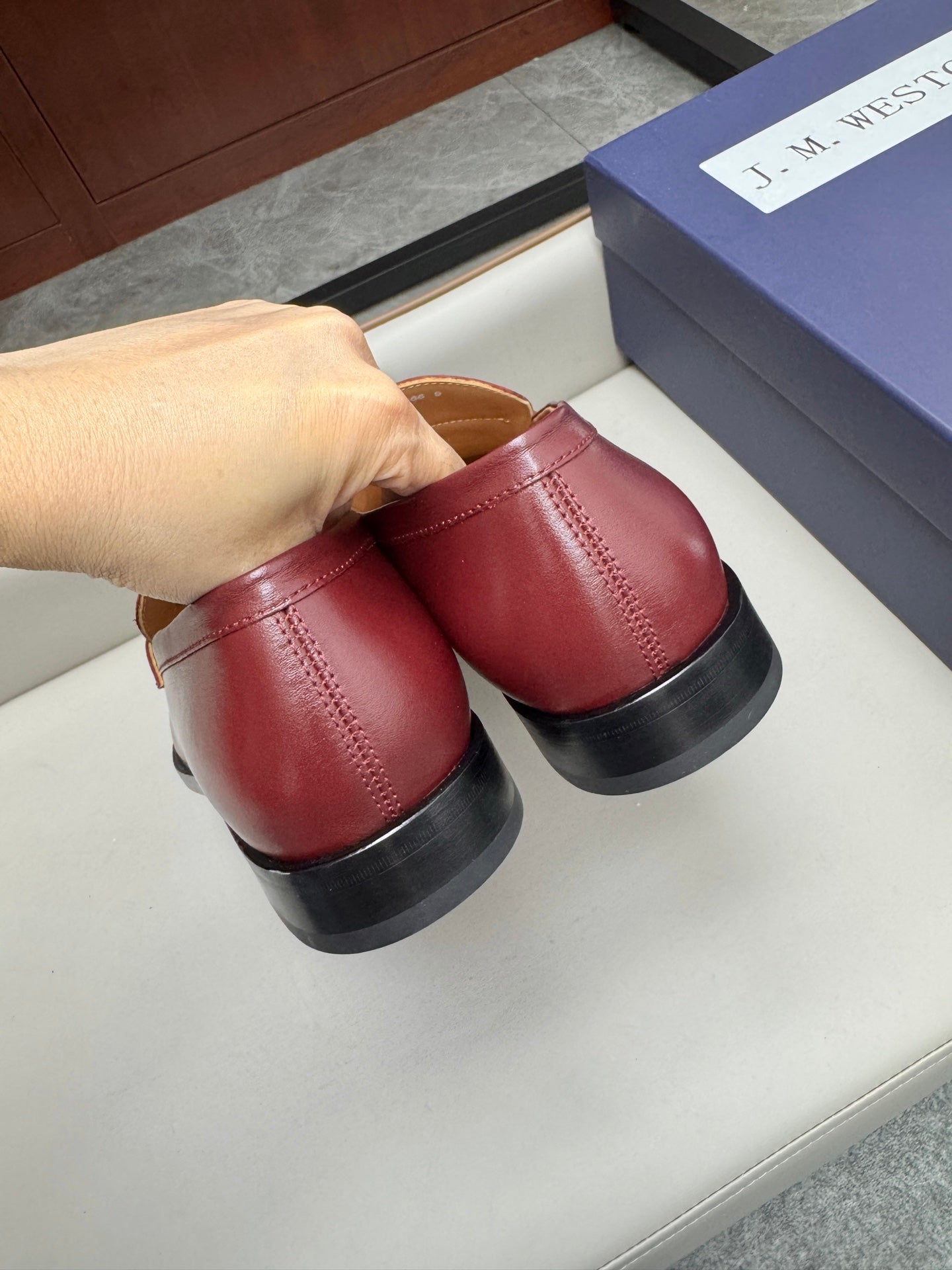 Mocassin 180 en cuir bordeaux