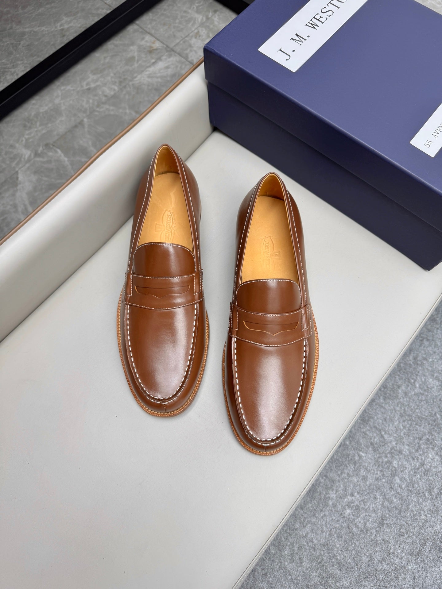 Mocassin 180 en cuir marron foncé