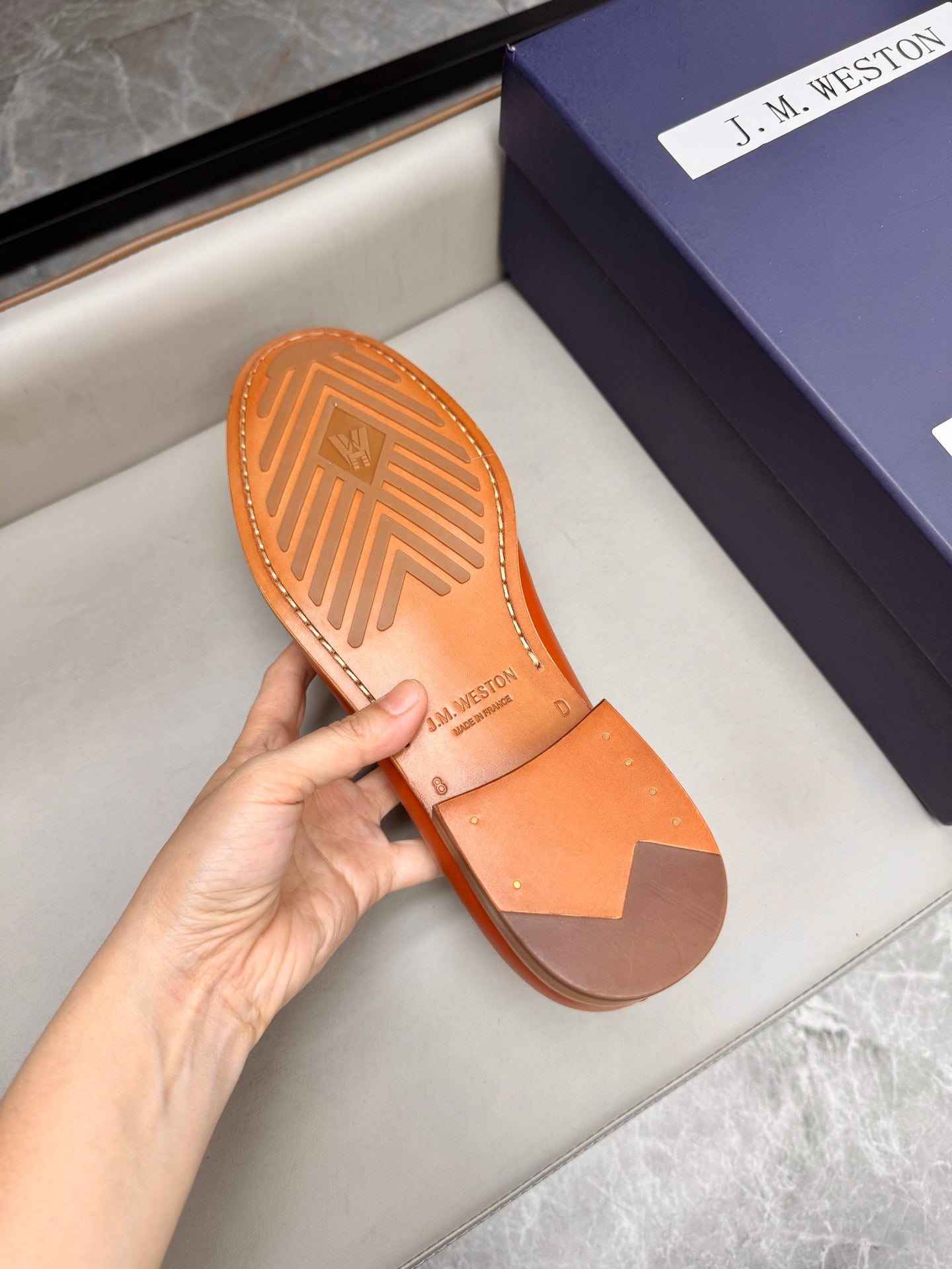 Mocassin 180 en cuir orange