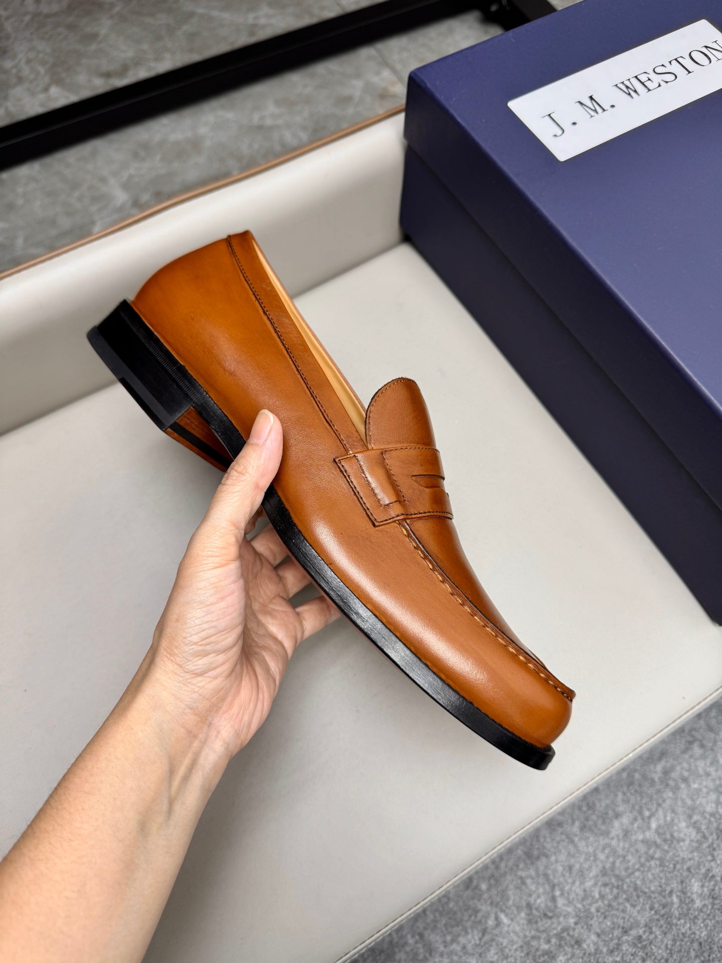 Mocassin 180 en cuir cognac
