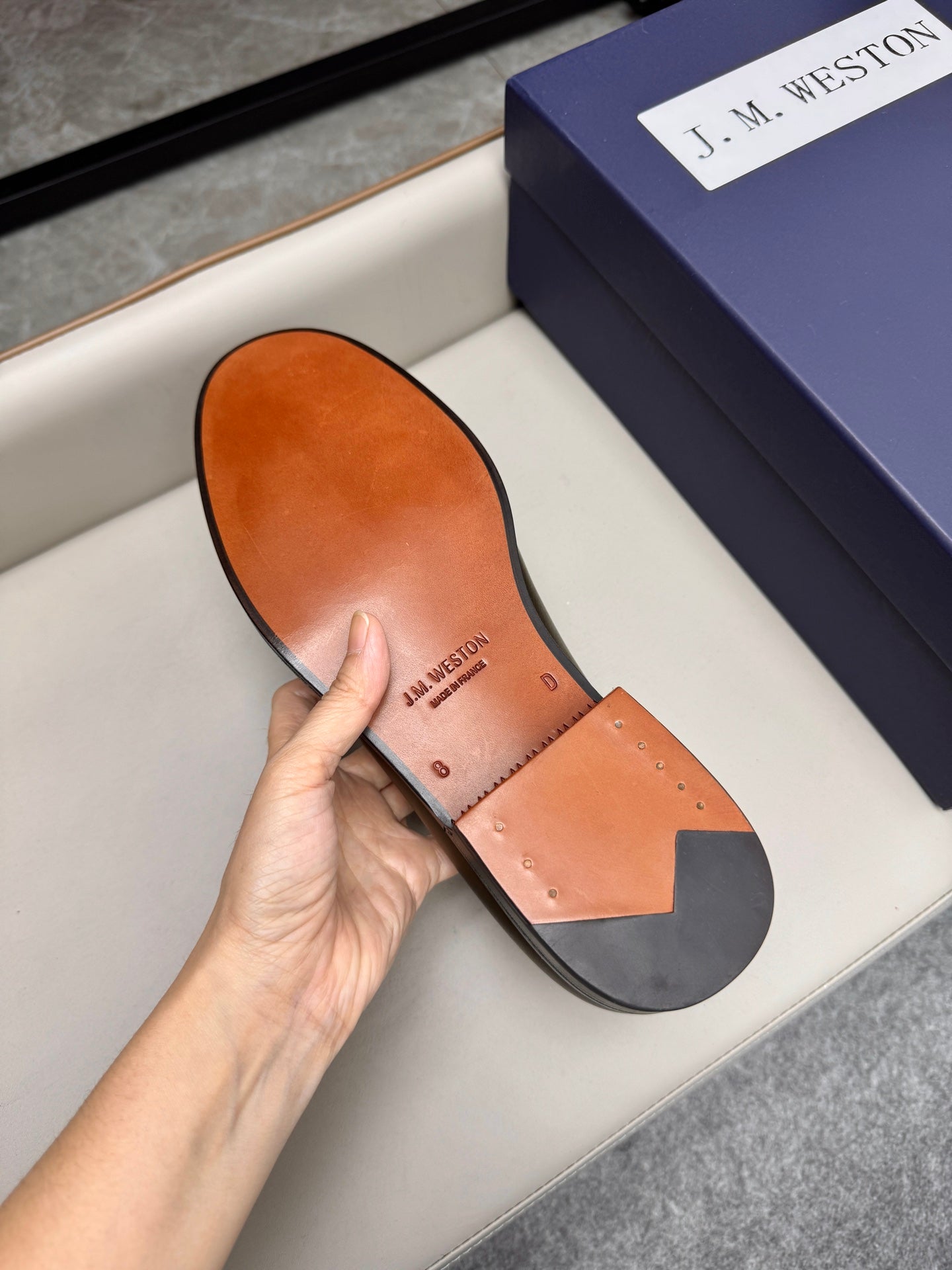 Mocassin 180 en cuir brun militaire