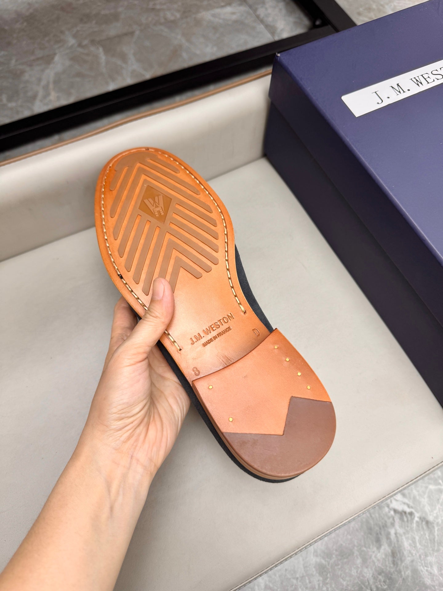 Mocassin 180 en daim gris foncé