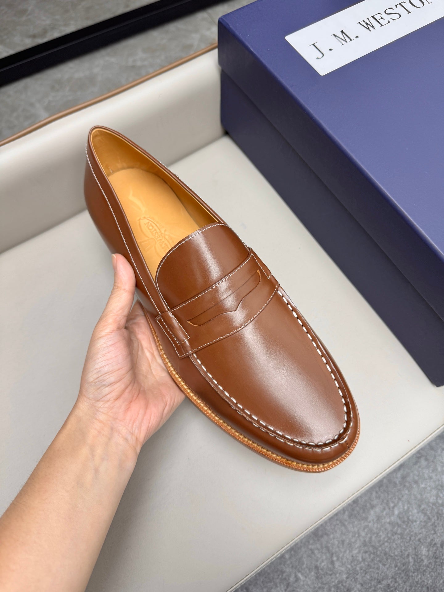 Mocassin 180 en cuir marron foncé