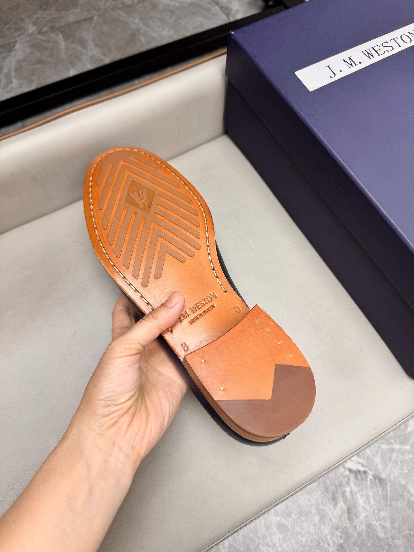 Mocassin 180 en cuir bleu marine