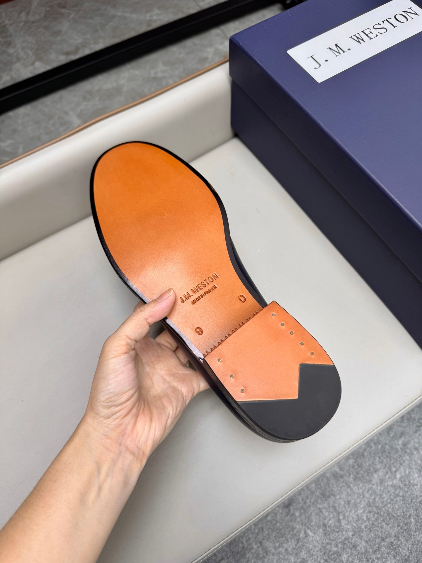 Mocassin 180 en cuir bleu marine