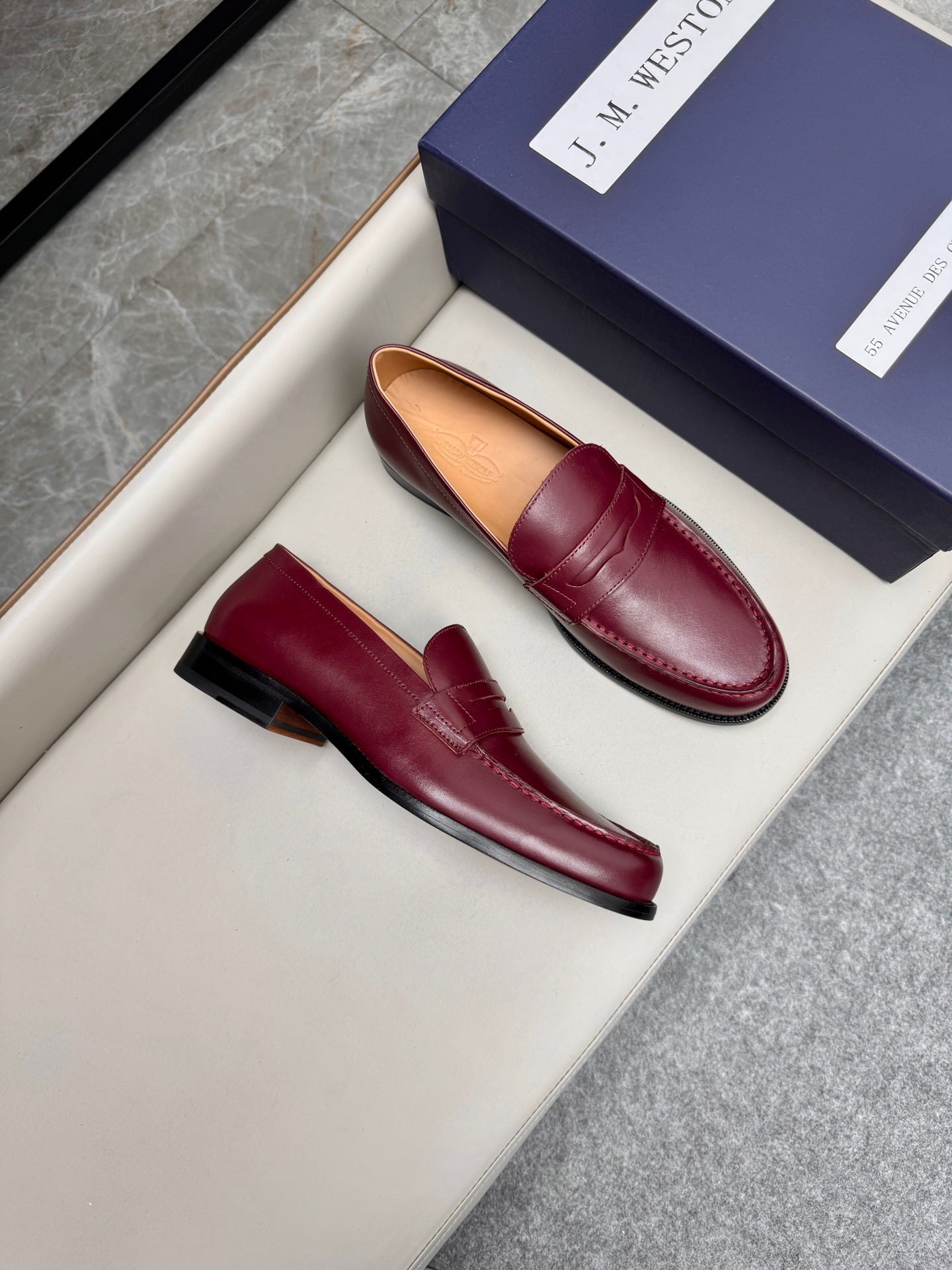Mocassin 180 en cuir bordeaux