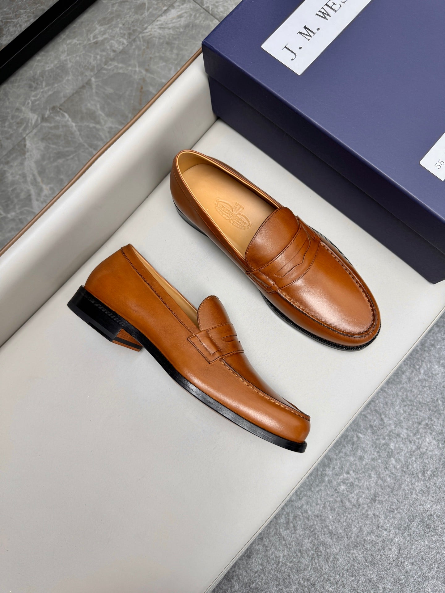 Mocassin 180 en cuir cognac