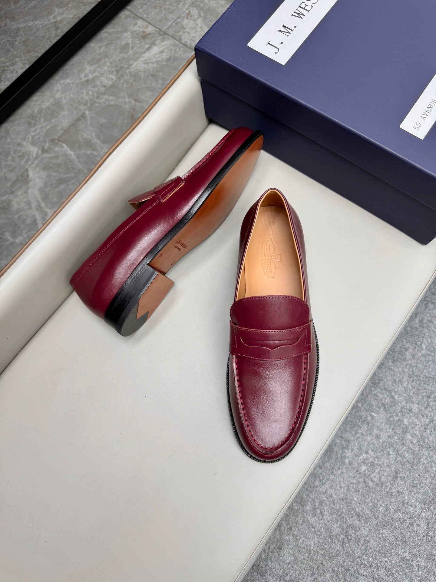 Mocassin 180 en cuir bordeaux