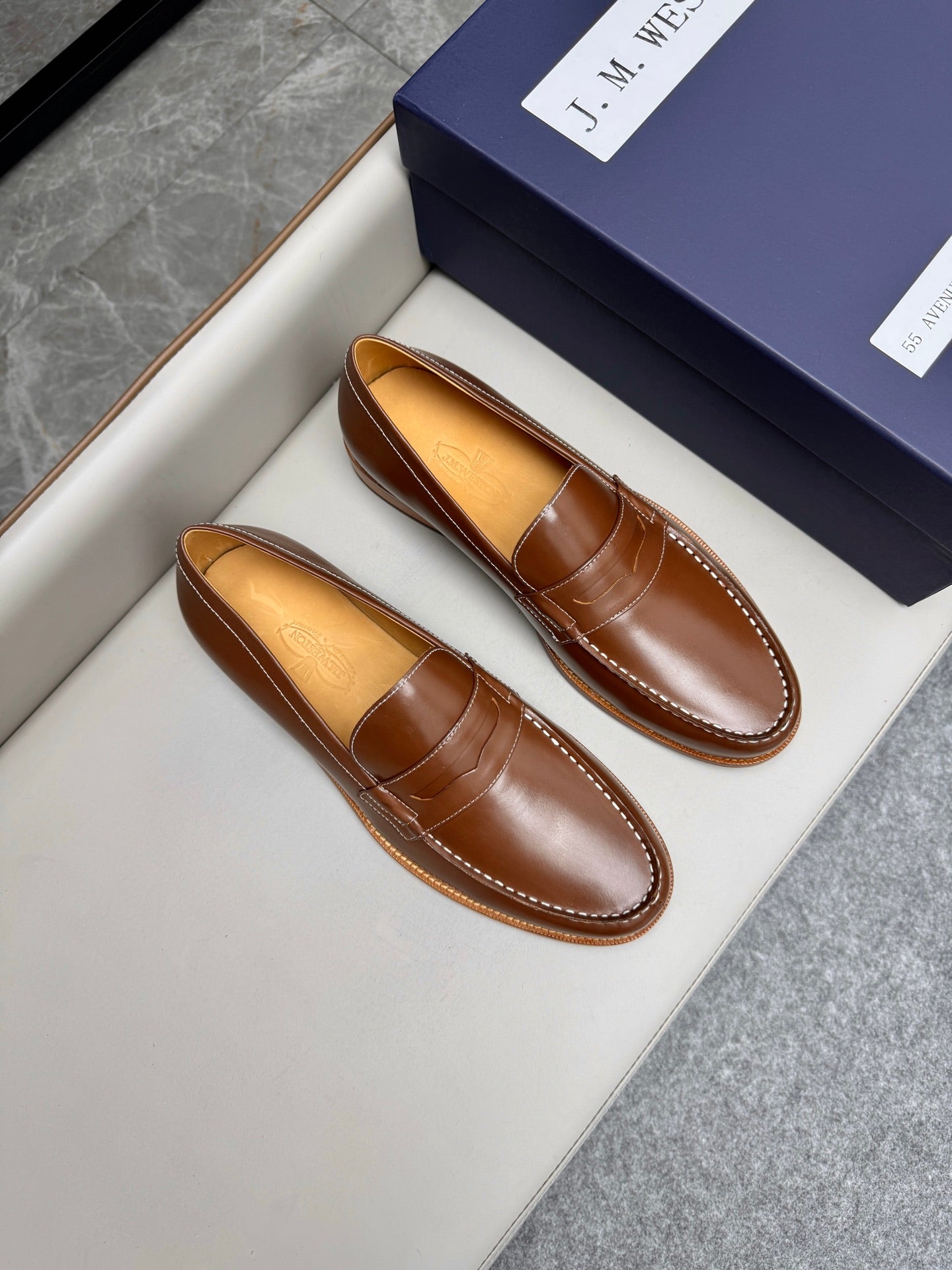 Mocassin 180 en cuir marron foncé