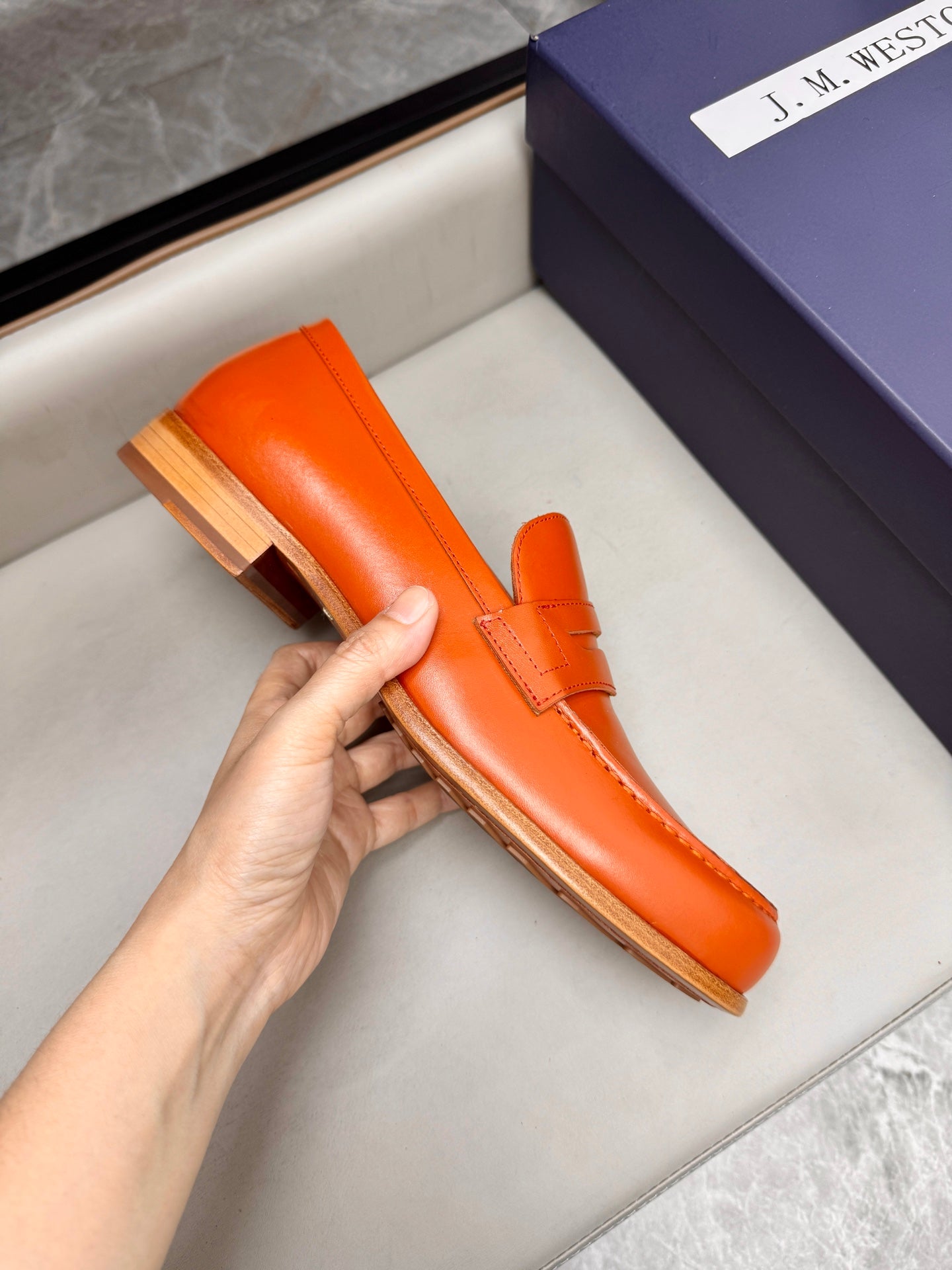 Mocassin 180 en cuir orange