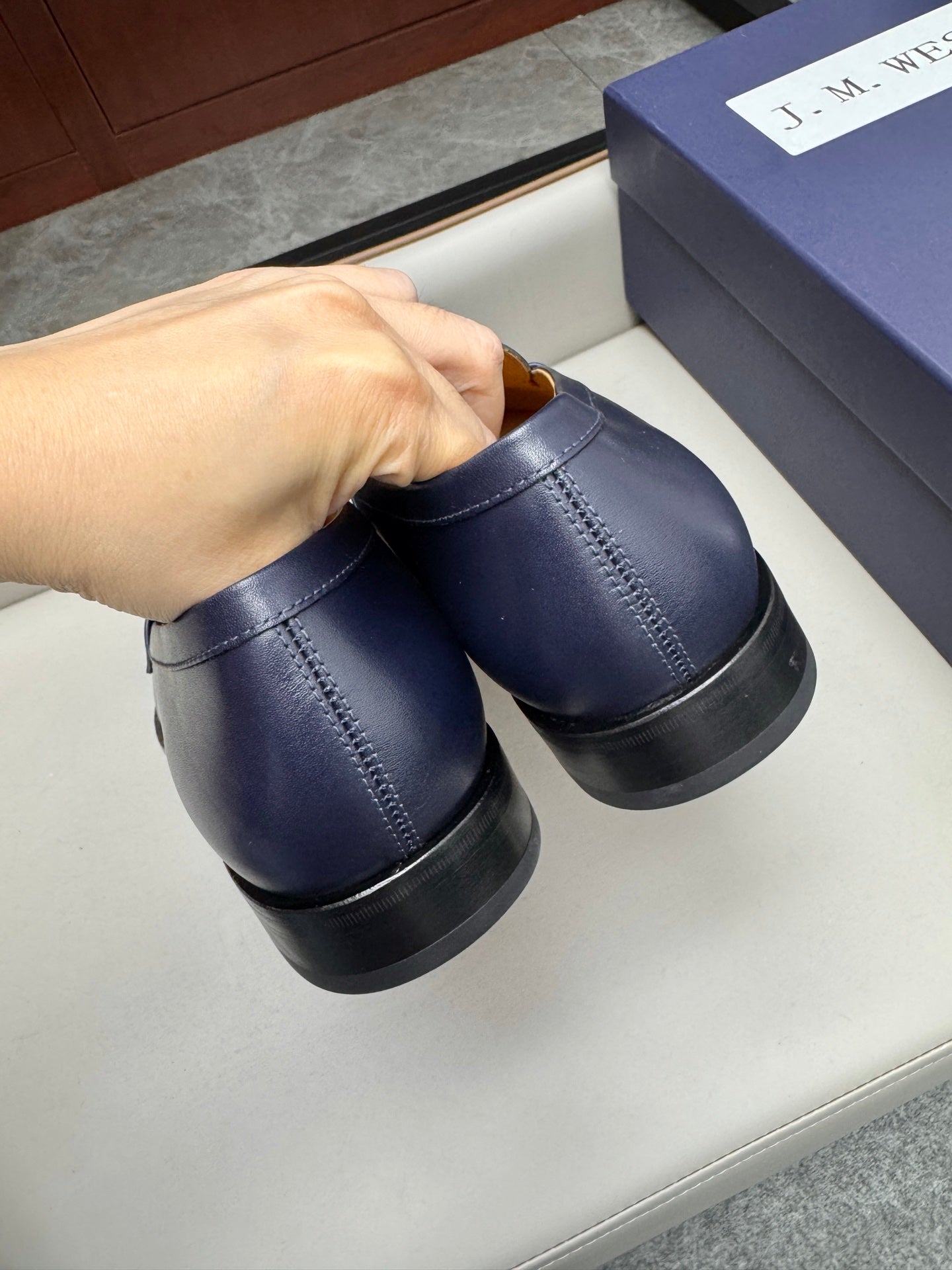 Mocassin 180 en cuir bleu marine