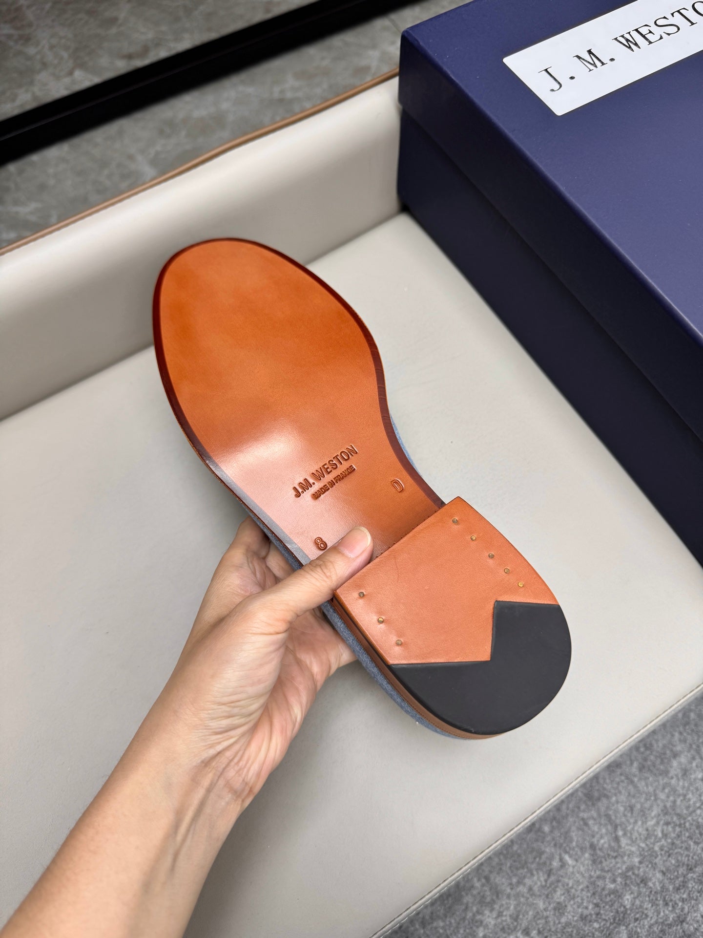 Mocassin 180 en tissu denim bleu
