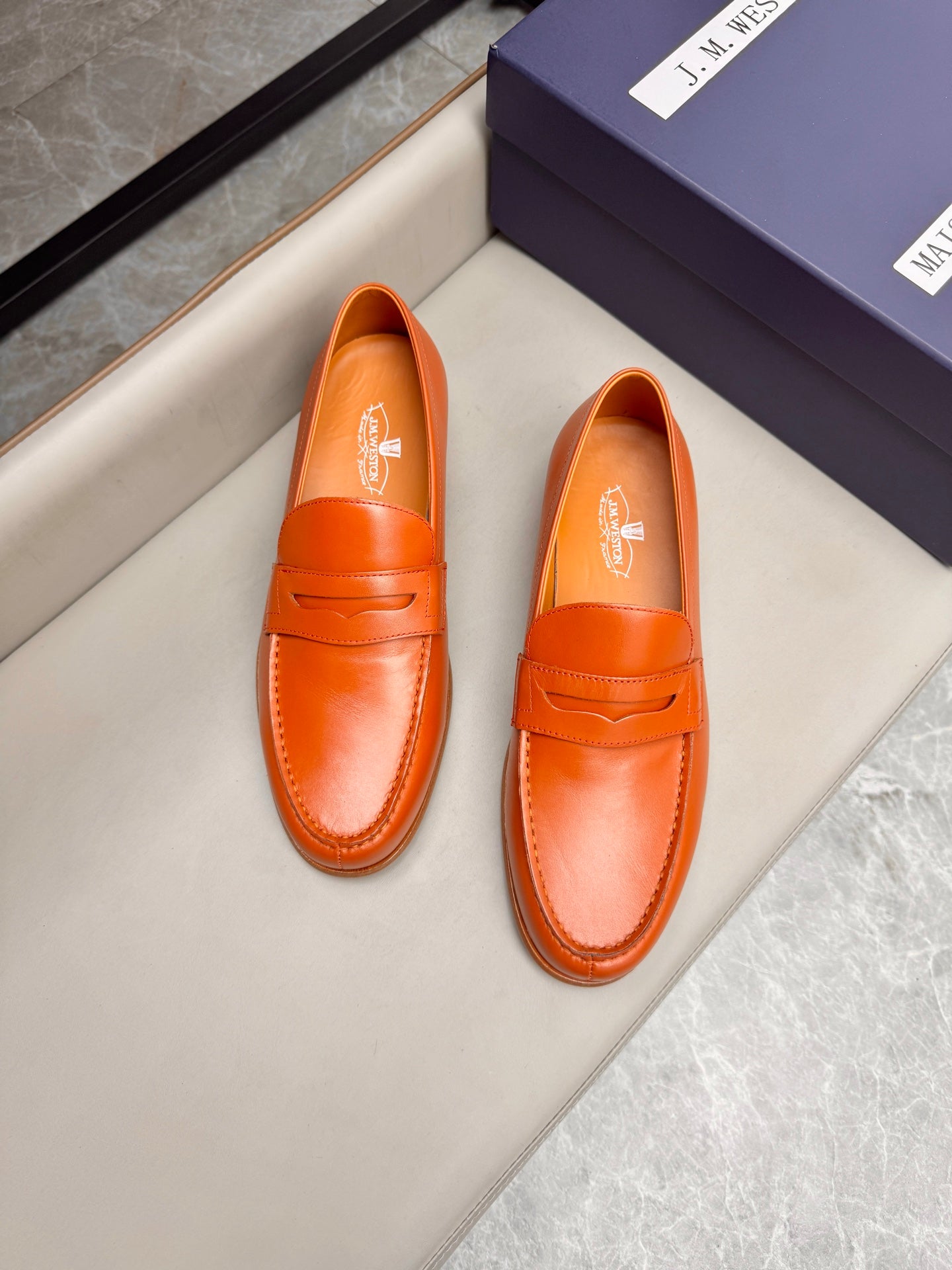 Mocassin 180 en cuir orange