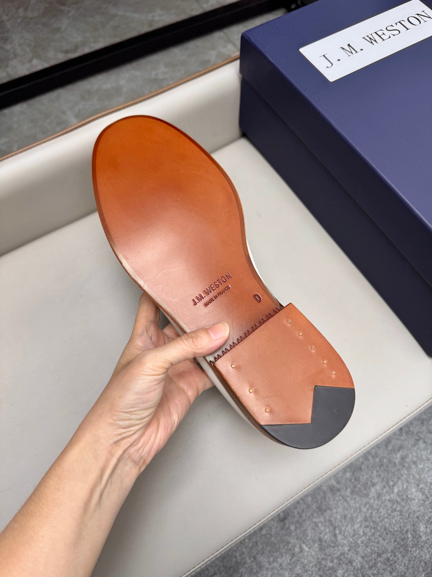 Mocassin 180 en cuir blanc cassé