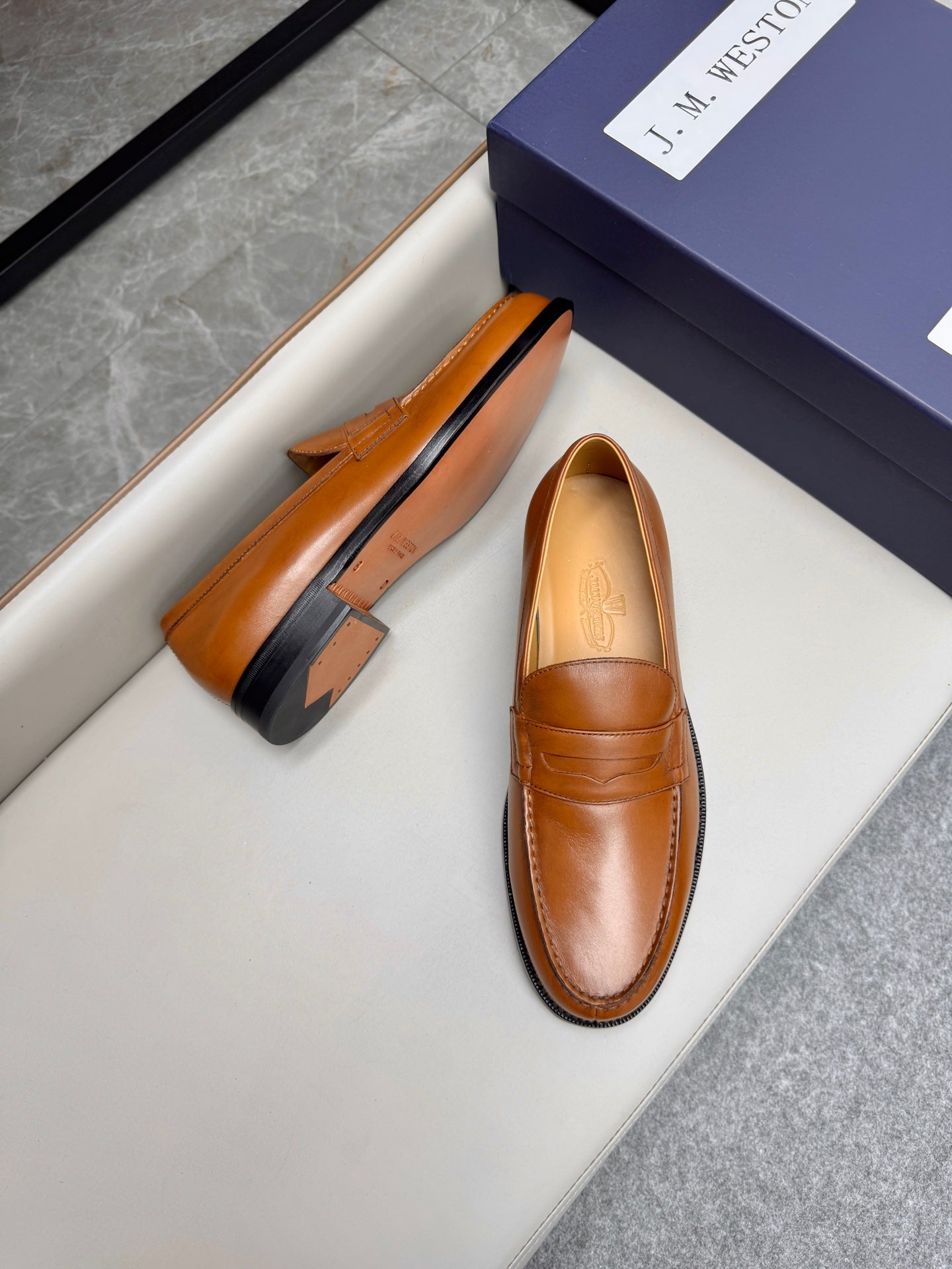 Mocassin 180 en cuir cognac