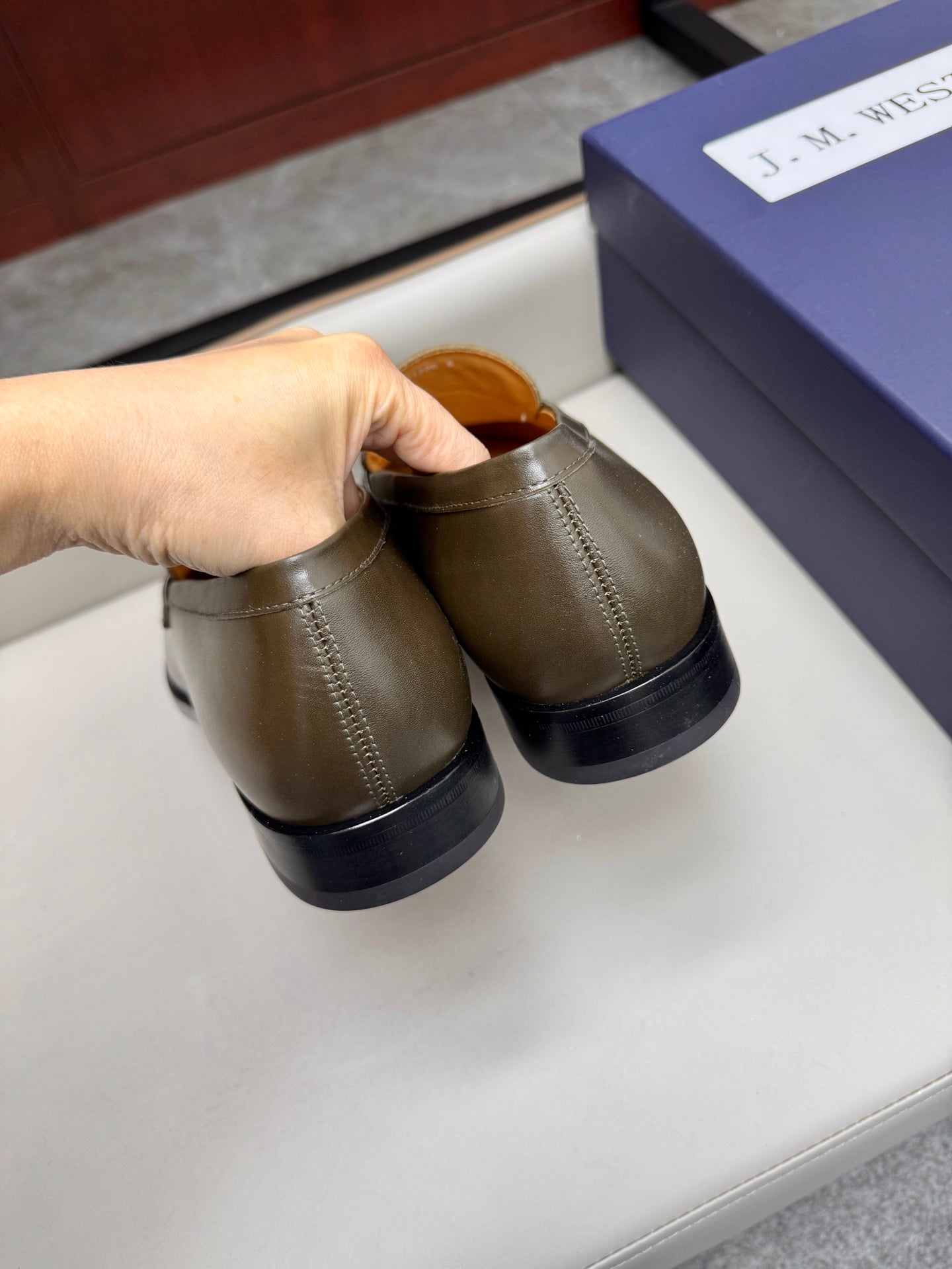 Mocassin 180 en cuir brun militaire