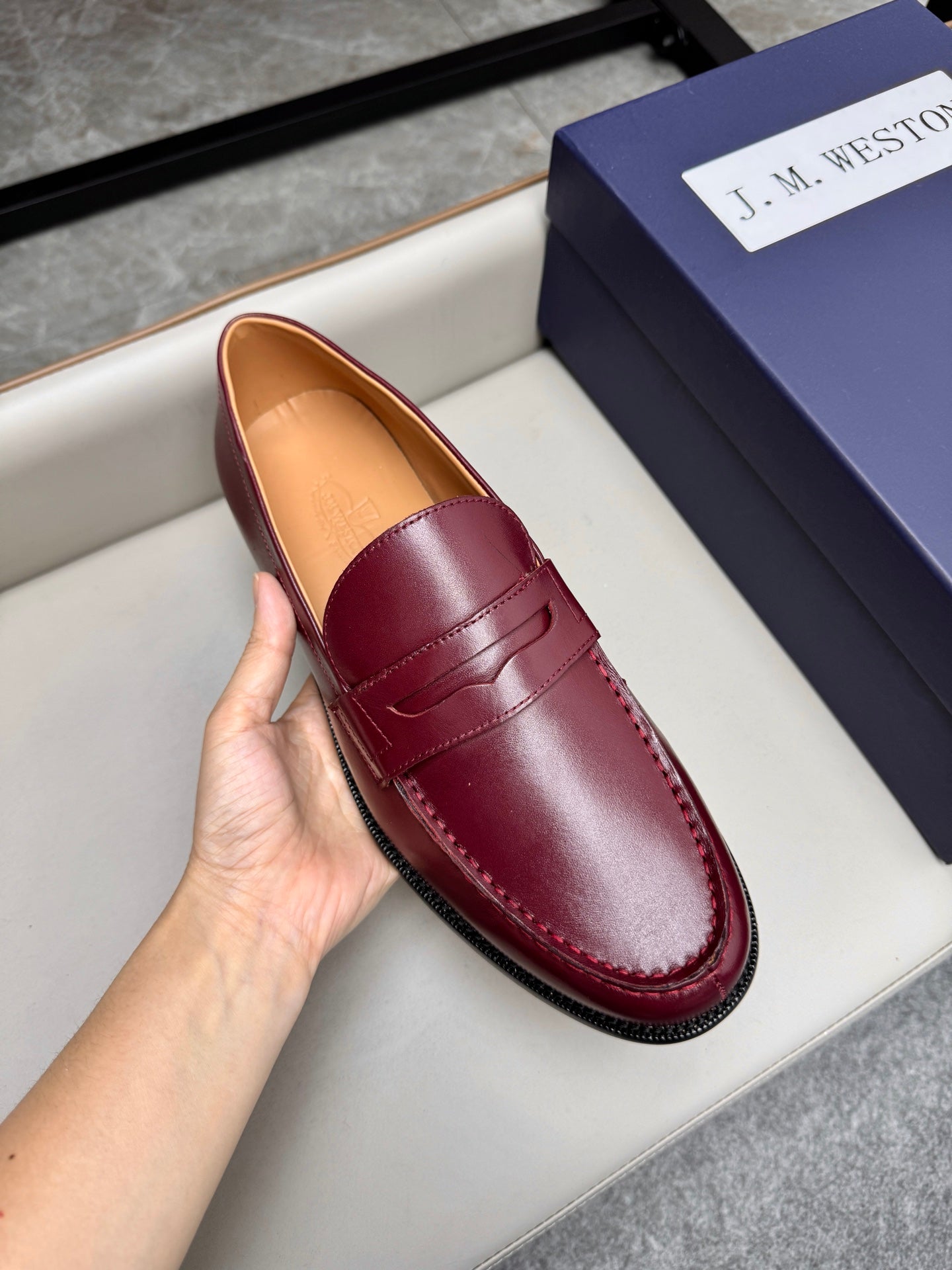 Mocassin 180 en cuir bordeaux
