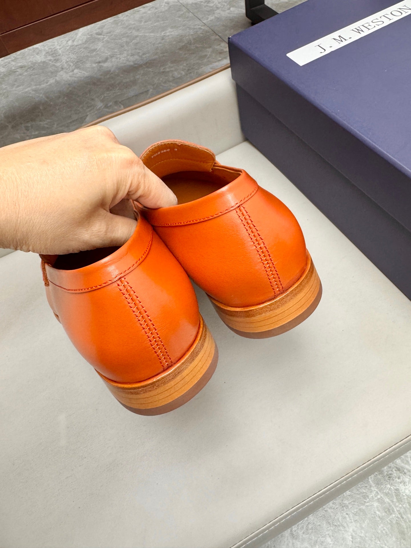 Mocassin 180 en cuir orange