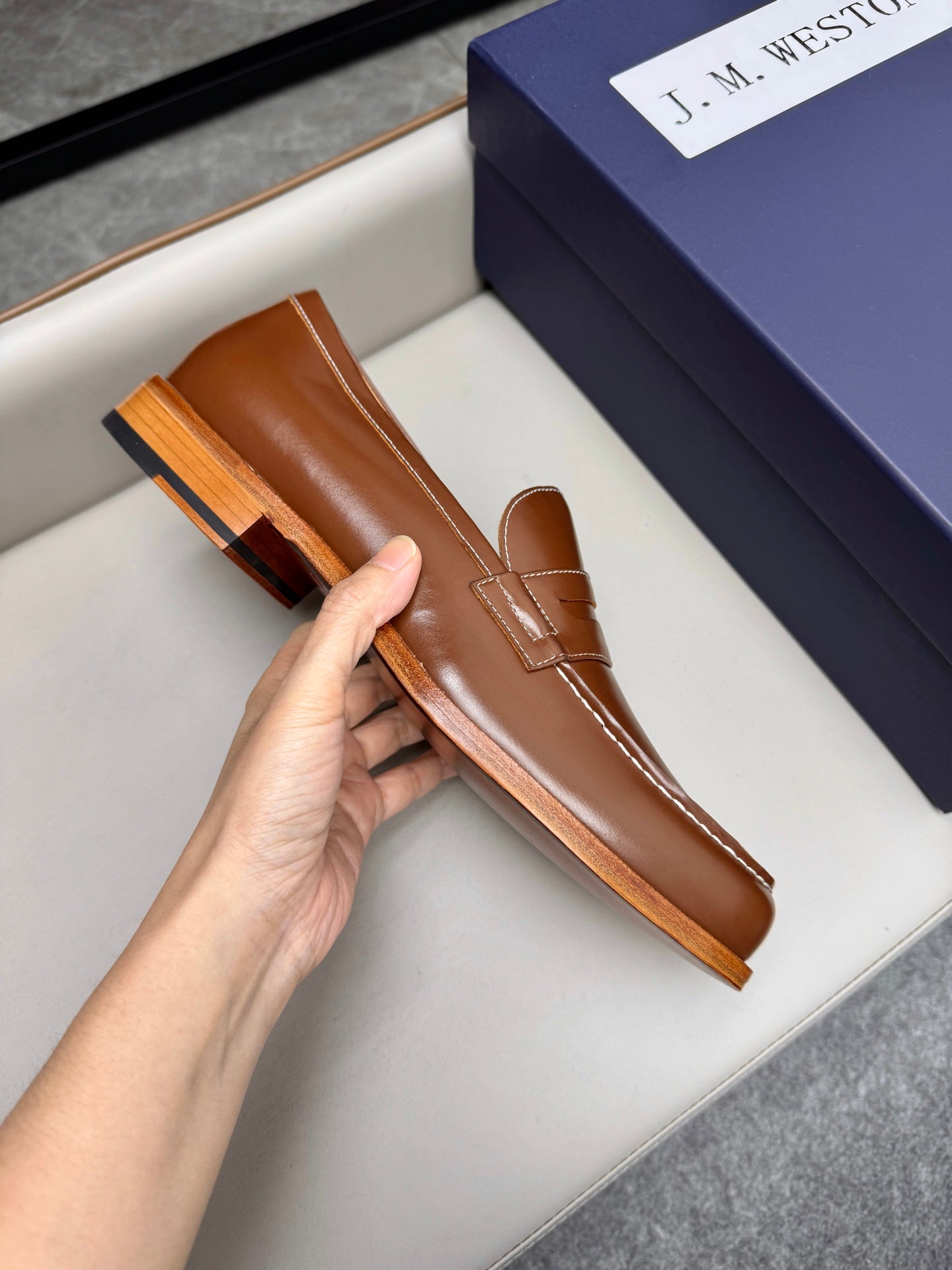 Mocassin 180 en cuir marron foncé