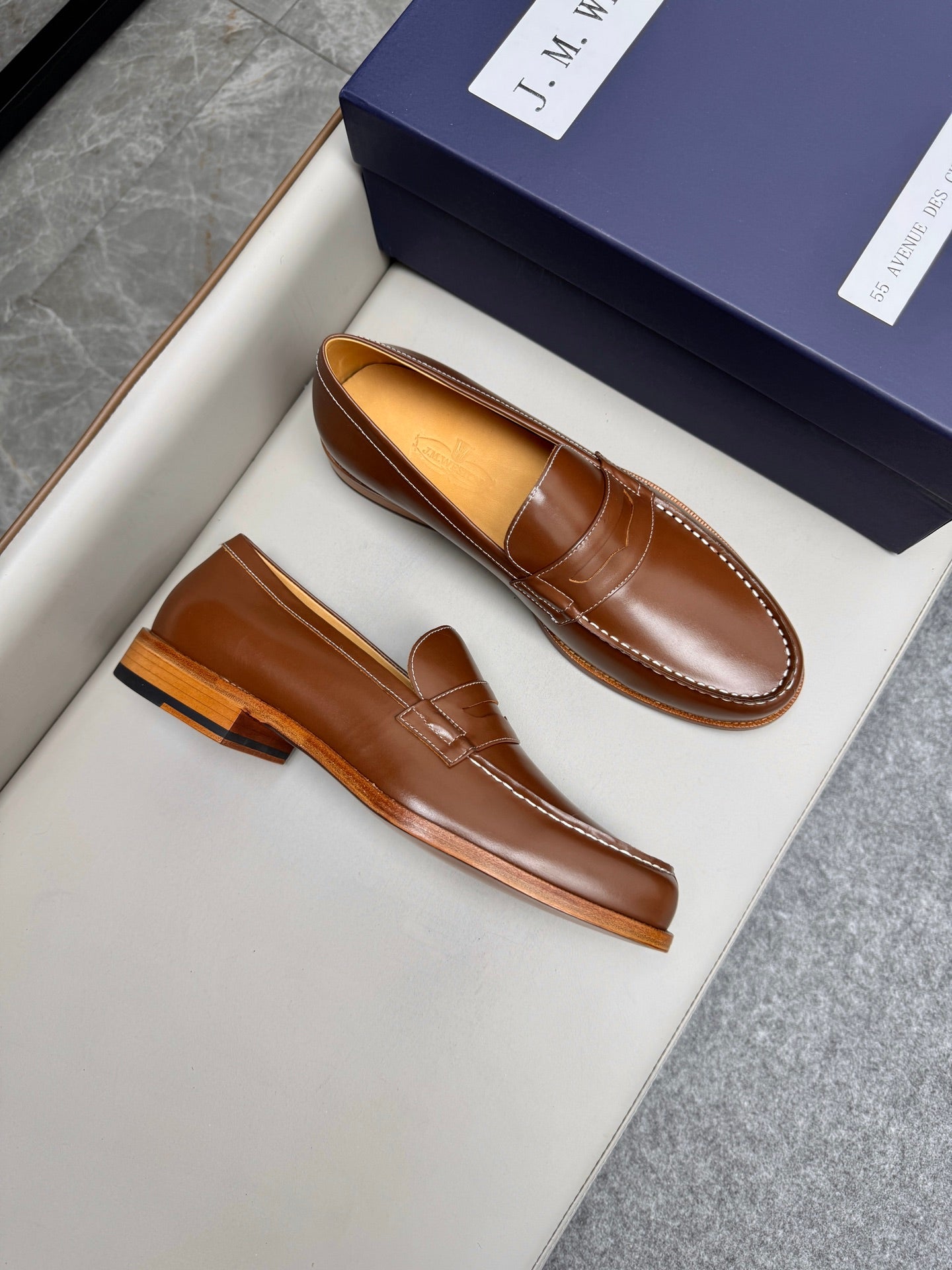 Mocassin 180 en cuir marron foncé