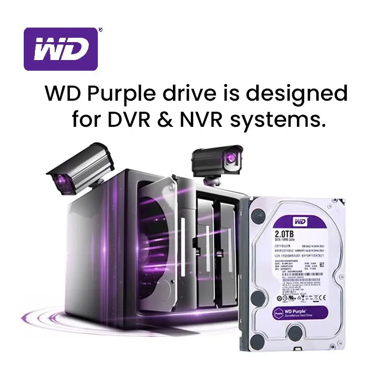 Disque dur HDD 1 To de marque Western Digital pour NVR de caméra de vidéosurveillance