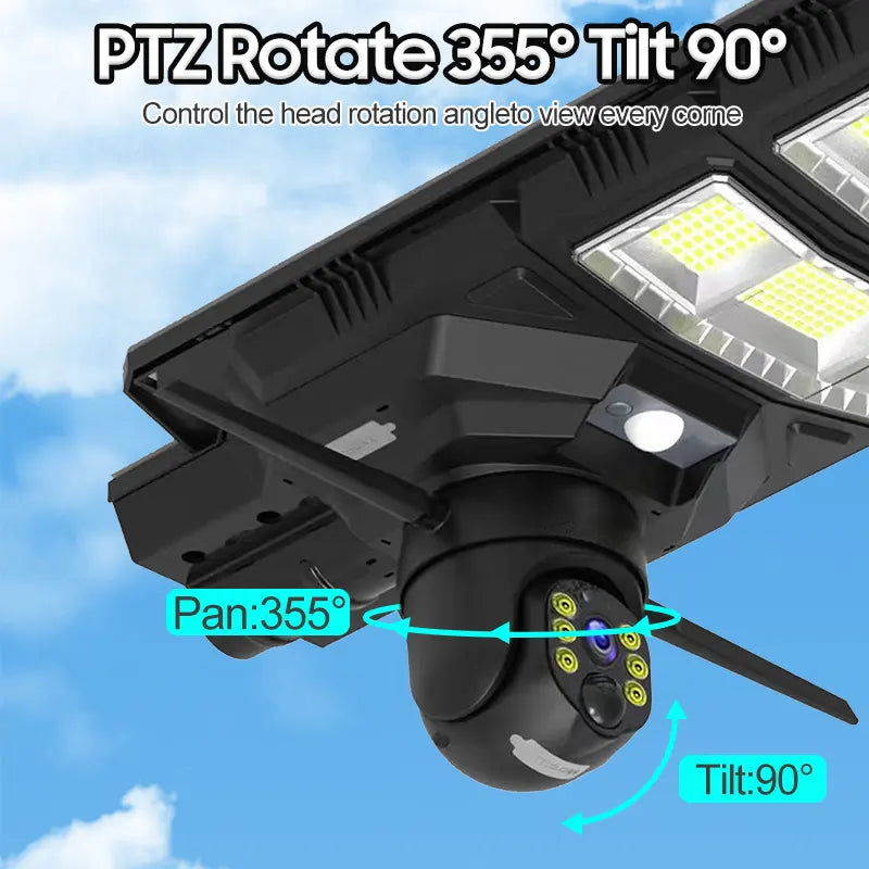 Caméra d'éclairage public solaire haute puissance et haute luminosité à faible consommation avec panneau solaire 24 W