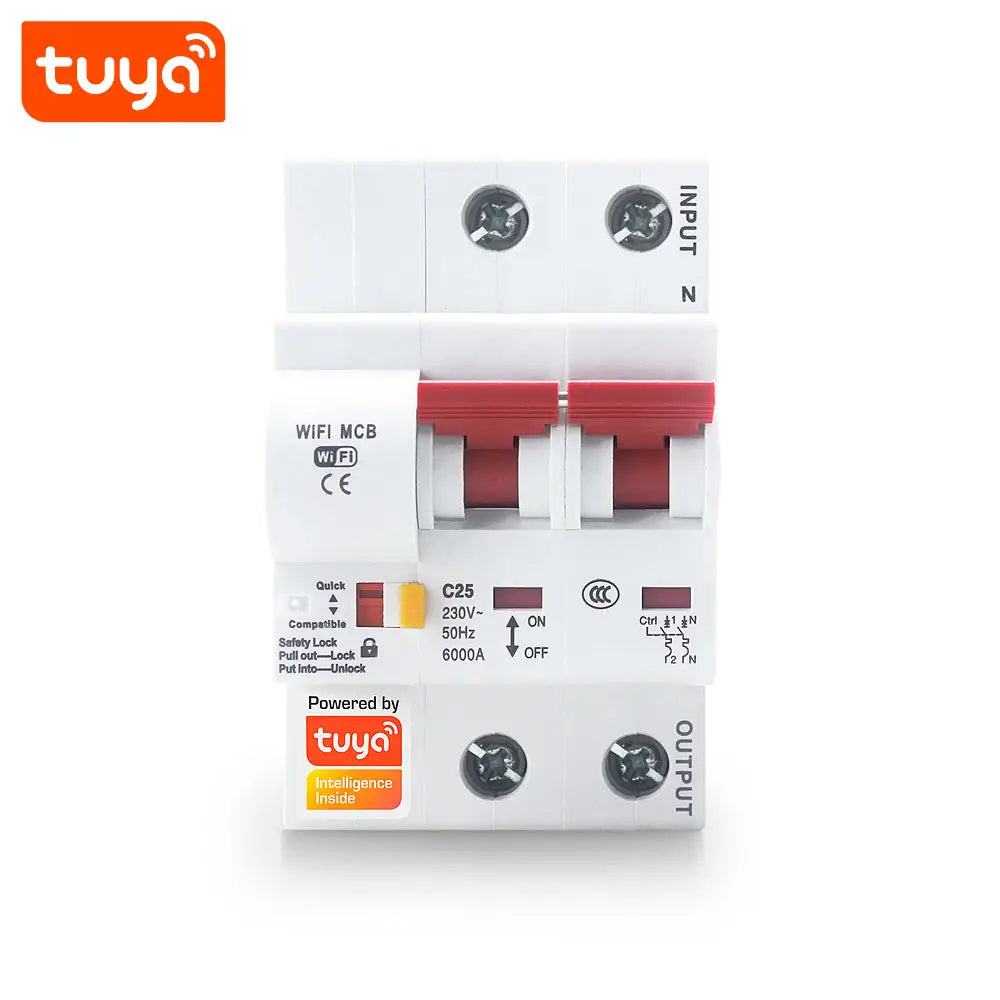 Disjoncteur intelligent Smart Life 2P 32A Wifi pour commutateur de commande à distance Smart Home (Copie)