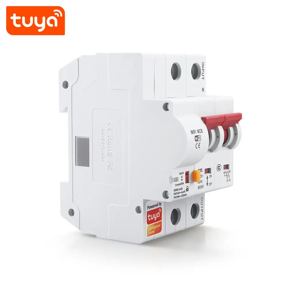 Disjoncteur intelligent Smart Life 2P 32A Wifi pour commutateur de commande à distance Smart Home (Copie)