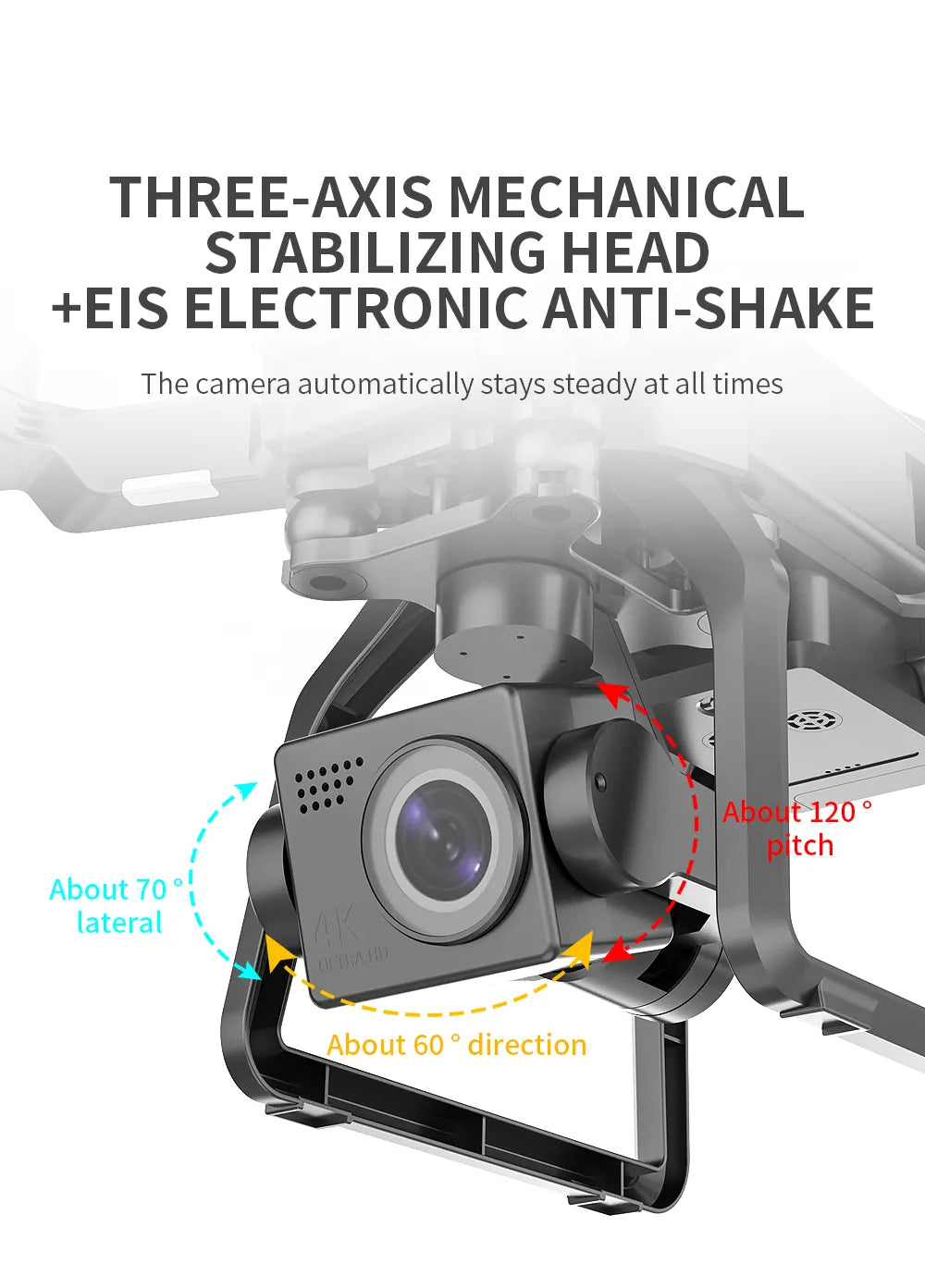 Drone SJRC F7 4K PRO avec double caméra 4K GPS Drone Gimbal 5G WIFI 3KM Distance