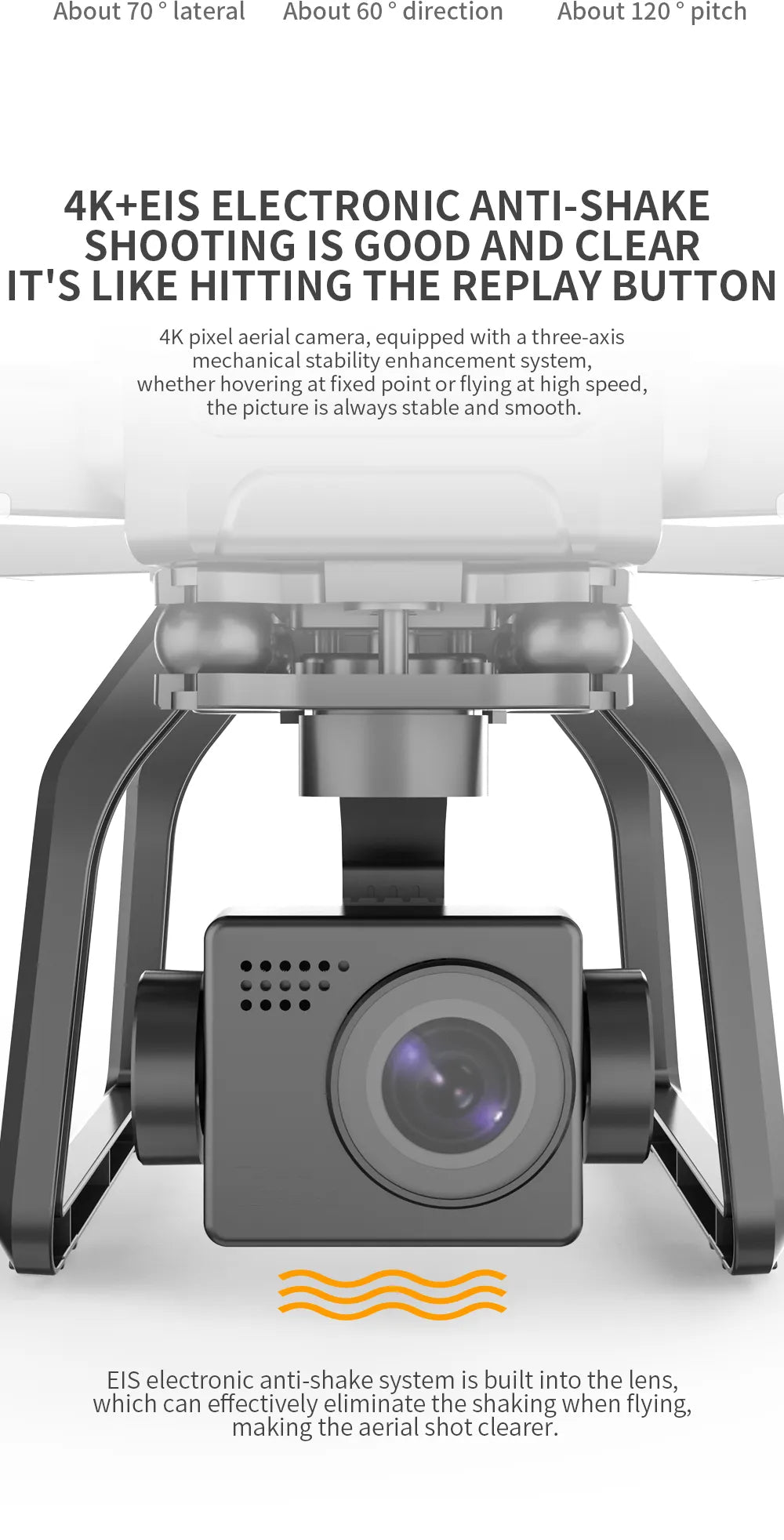Drone SJRC F7 4K PRO avec double caméra 4K GPS Drone Gimbal 5G WIFI 3KM Distance