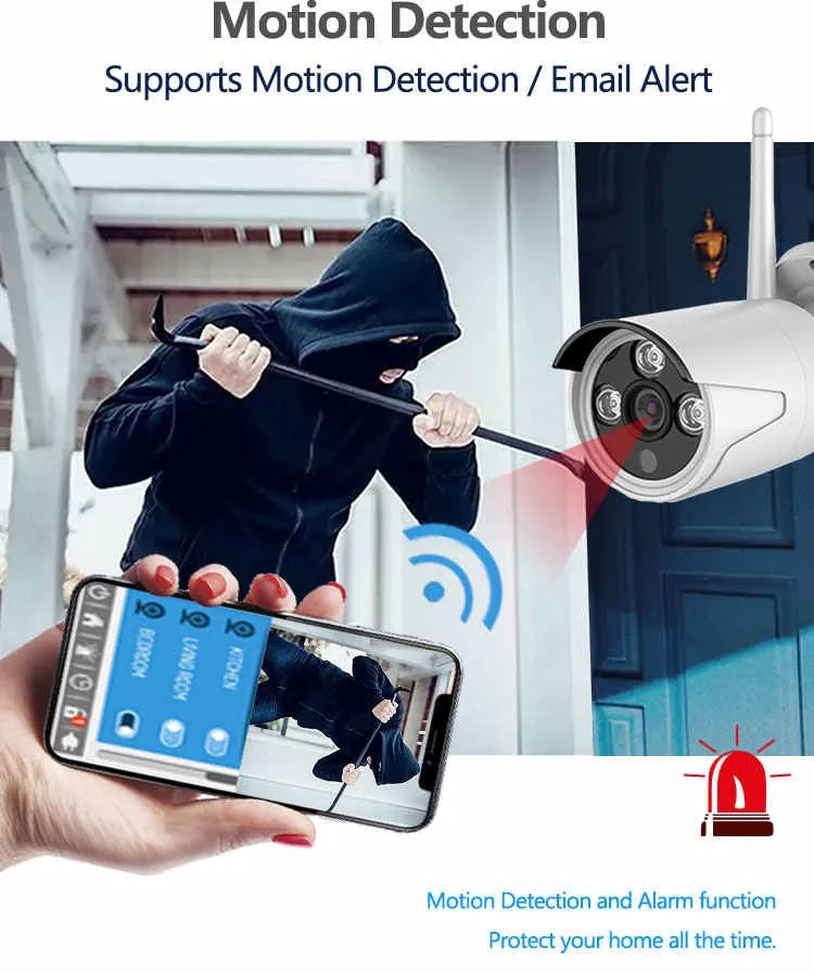 KIT de 4 Camera WIFI avec NVR + moniteur combiné LCD 7,1" TuyaSmart