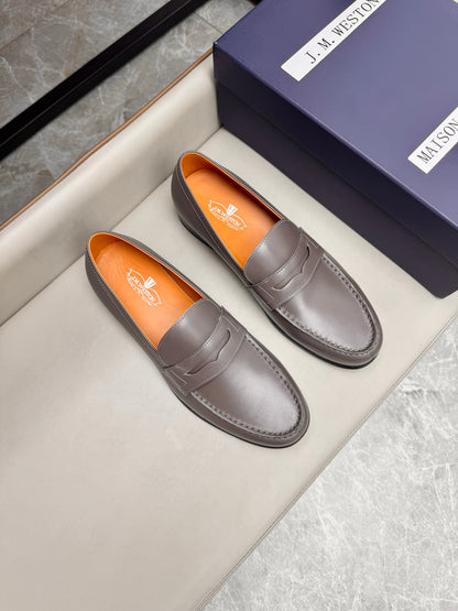 Mocassin 180 en cuir gris anthracite