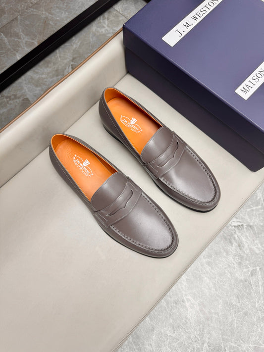 Mocassin 180 en cuir gris anthracite