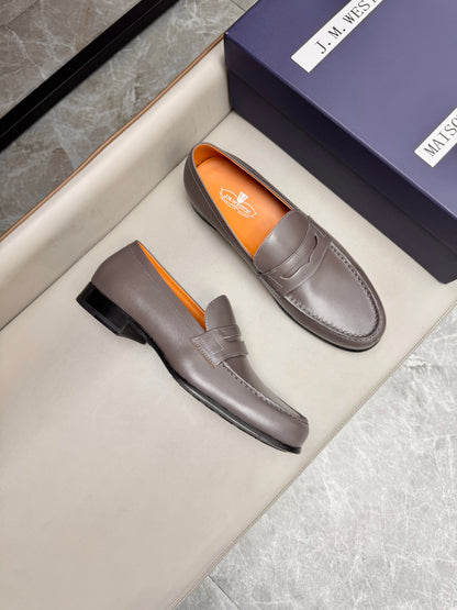 Mocassin 180 en cuir gris anthracite