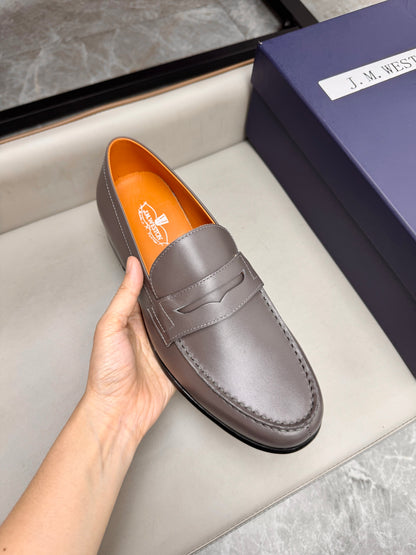 Mocassin 180 en cuir gris anthracite