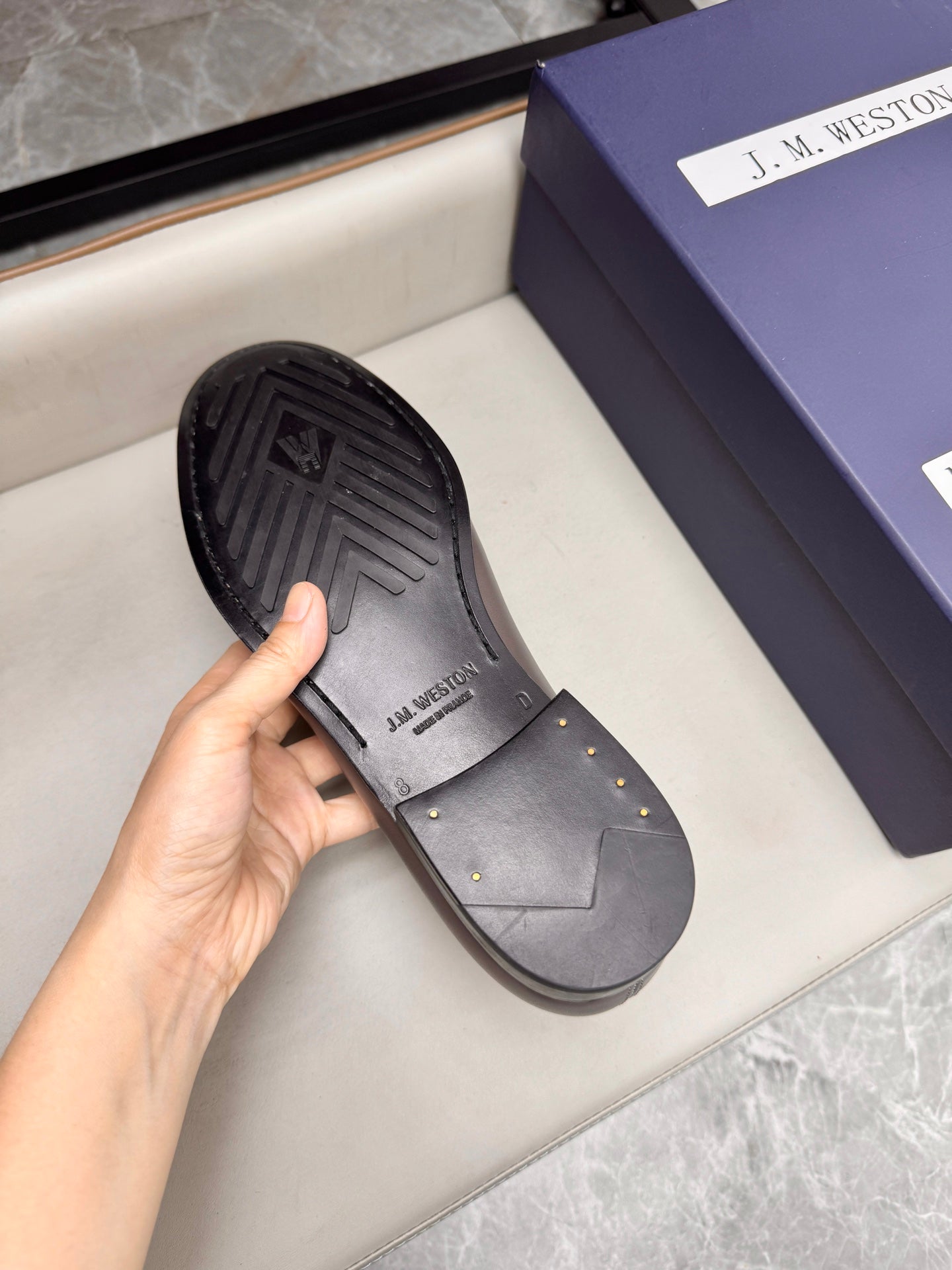 Mocassin 180 en cuir gris anthracite