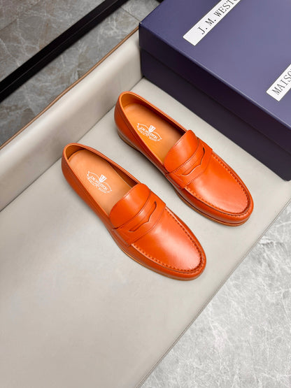 Mocassin 180 en cuir orange