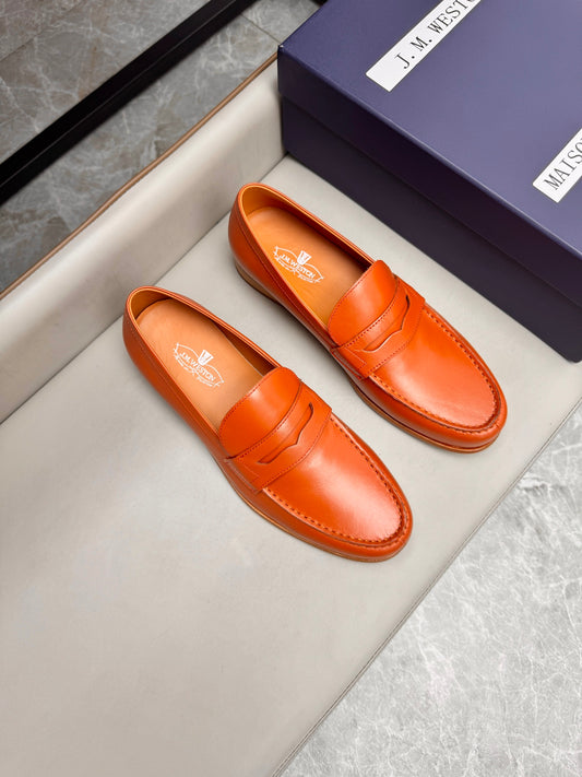 Mocassin 180 en cuir orange