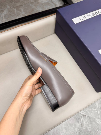 Mocassin 180 en cuir gris anthracite