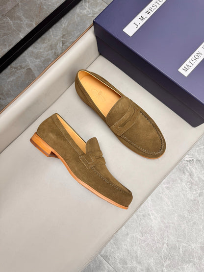 Mocassin 180 en daim taupe