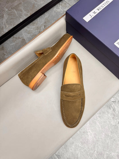 Mocassin 180 en daim taupe