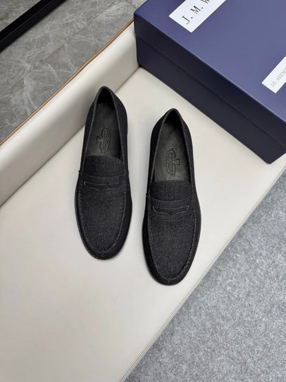 Mocassin 180 en denim noir
